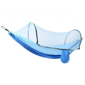 Hamac Anti-Renversement De Moustiquaire En Tissu De Parachute Suspendu à Jambe De Force Automatique ExtéRieure (Bleu Saphir Bleu Clair) - Neuf