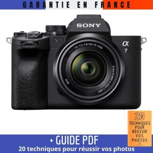Sony A7 IV + FE 28-70mm F3.5-5.6 OSS + Guide PDF ""20 TECHNIQUES POUR R&Eacute;USSIR VOS PHOTOS - Neuf