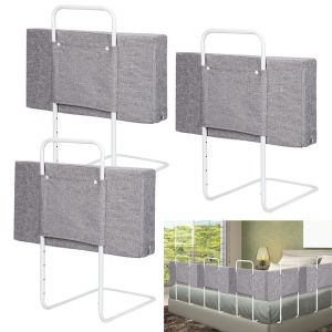 2x50cm Barri&egrave;res De Lit B&eacute;b&eacute;, 100cm Barriere De Securite Enfant Lit, R&eacute;glable En Hauteur, Armature De Lit Pour Les Tout-Petits,Gris 28cm - Neuf