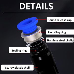 Lot de 46 raccords pneumatiques rapides de 8 mm-Droits,coudés,en T,répartiteurs en Y et réducteurs-Connecteur de tuyau d'air pour tuyaux en polyuréthane/nylon/polyéthylène - Neuf