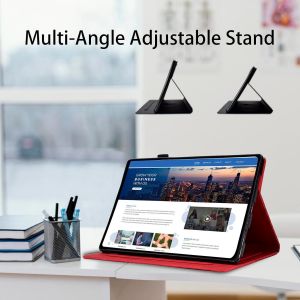 Coque Pour Ipad 10.2" Ipad 9ème/8ème/7ème Génération Housse Cuir Pu Etui Flip Case Treillis Avec Veille/Réveil Auto Multi-Angle Support Pour Ipad 10.2" 2021/2020/2019 - Rouge - Neuf