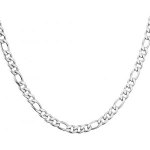 Kal-Chaine Collier Figaro Homme Femme Plaqu&eacute; Argent/Or, Collier Acier Inoxydable, Chaine Or Argent Longueur 50cm/60cm, Ras De Cou Couple, Id&eacute;e Cadeau No&euml;l Saint Valentin Anniversaire Mariage - Neuf