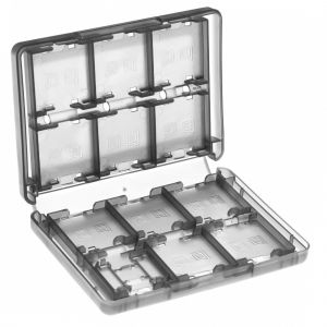 vhbw &Eacute;tui, malette compatible avec Nintendo 3DS XL, DSi 2x carte micro SD, 2x carte SD, 22x cartouches de jeux, 2x stylet tactile - noir / transparent - Neuf