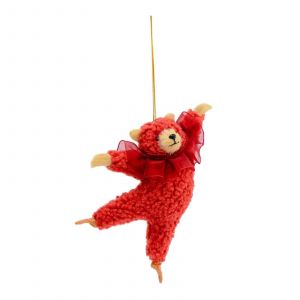 Adorable ours en peluche dansant marron pour pendaison de cremaillere, Nouvel An - Neuf
