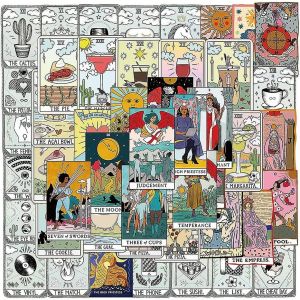 Autocollants de tarot D&eacute;calcomanie 50pcs, Pack d'autocollants en vinyle imperm&eacute;able &agrave; l'eau pour Hydro Flask, Bouteilles d'eau, Ordinateur portable, Ordinateur, Skateboard, Bagages, T&eacute;l&eacute;phone, Sticke - Neuf