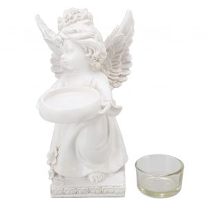Hjlian Bougeoir Decoratif En Forme D'ange, Leger Et Robuste, En Resine, Ideal Pour Un Diner Ou Un Balcon. - Neuf