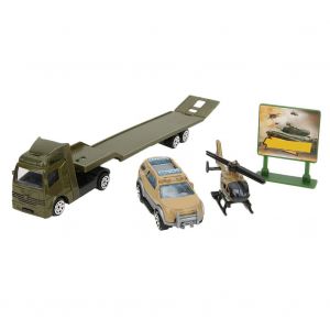 Lot de 4 vehicules militaires en alliage de grande taille pour enfants, modele de camion, voiture, cadeau - Neuf