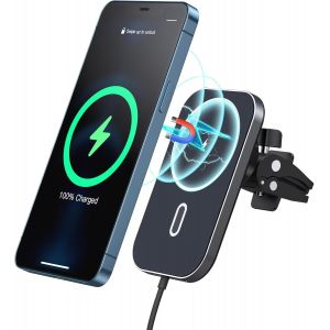 Cmjaagur-15w Chargeur Induction Voiture Charge Rapide, Chargeur Sans Fil Voiture Rotation 360° Support Téléphone Voiture Compatible Avec Iphone 16/15/14/13/12/Pro/Pro /Mini[M516] - Neuf