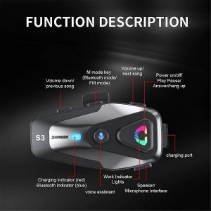 Casque de moto SOMAN Casque Bluetooth avec micro câblé - Neuf