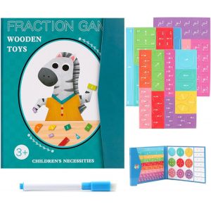 KAL-Mathématiques Montessori Primaire, Jeux De Mathématiques 6 7 8 9 Ans, Jouets Éducatifs Fractions, Jouet Éducatif Arithmétique, Calcul Fractionnaire Du Bois Matériel Montessori - Neuf
