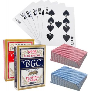 2 Jeux De 55 Cartes, Bleu Et Rouge Carte Poker Plastique, Professionnelles Cartes A Jouer, Texas Hold'em, Id&eacute;al Pour R&eacute;unions De Famille, Les Parcs, Les Pubs[Z1513] - Neuf