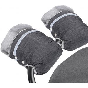 Stroller Muffs Winter Gloves Waterproof Windproof Thickened Anti Frost For Parents Grey - Neuf