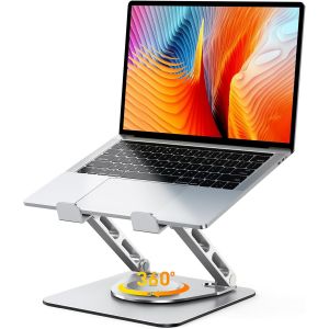Pivotant 360° Support Ordinateur Portable-Double Barres Réglables Support PC Portable Ergonomique,Refroidisseur Laptop Stand Silicone Antidérapant Compatible avec MacBook Air Pro (10""-16"") - Neuf