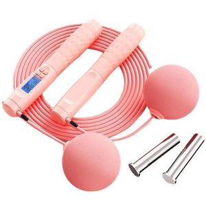 Corde À Sauter Intelligente Sans Fil Avec Compteur - Poignées Lestées Réglables Pour Une Remise En Forme Complète Du Corps, Utilisation Intérieure/Extérieure, Parfaite Pour Tous Les Niveaux De Compétence - Neuf