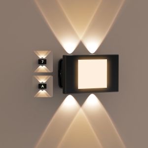 Applique Led Murale,8w Applique Ext&eacute;rieure Moderne En Aluminium,&Eacute;clairage Int&eacute;rieur/Ext&eacute;rieur Pour Salon,Chambre,Couloir,Balcon,Escalier-Blanc Chaud 3000k - Neuf
