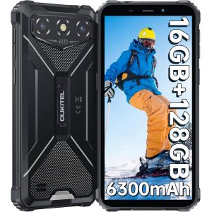 Telephone Incassable OUKITEL G3 16GB+128GB Ecran 6" 6300mAh Smartphone Robuste Android 14 13MP Dual 4G SIM/GPS Noir - Neuf