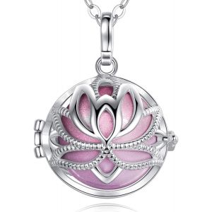 Asas-Eudora Harmony Ball Collier Bola De Grossesse Pendentif Lotus Yoga Avec Musique Souhaitant Carillon Balle Pour Femme Mère Bébé Beau Cadeau De Bijoux,Chaîne De 114 Cm Et 76 Cm - Neuf
