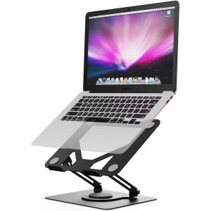 GB1050 Ergonomic Rotating Laptop Stand 360 Height Adjustable Foldable Ventilated Laptop Stand Compatible with MacBook Air/Pro, Dell, and Laptops 11-17 Inch ¿ Black - Neuf