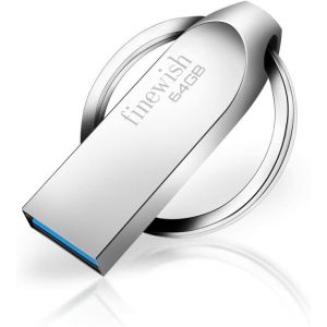TIANYI-Cle USB 64 Go, Métal CLé USB 3.0 64 Go Imperméable USB 3.0 Pen Drive 64 GB Portable Clef USB 64go pour Ordinateur Portable/Pc/Voiture Etc.Lecture maximale de 80 Mo/s (Argent) - Neuf