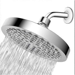 Pommeau de douche chrom&eacute; &eacute;l&eacute;gant, moderne et luxueux, r&eacute;glable, effet pluie haute pression, de 15 cm (6 pouces). - Neuf