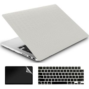 acdsgd-Coque Compatible avec MacBook Air 13,6 Pouces M3 A3113 M2 A2681 2024 2023 2022,Plastique Coque Rigide Case + EU Protection Clavier + Protecteur d'&iquest;&iquest;Cran,Cuir Rose - Neuf