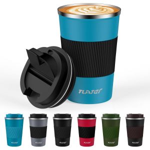 Eryi-Mug Isotherme, 380ml Mug Thermos Café Mug Isotherme Cafe - Tasse Isotherme - Acier Inoxydable À Double Paroi Tasse Thermos Pour Les Boissons Chaudes Et Froides, Le Café, L'eau Et Le Thé - Neuf
