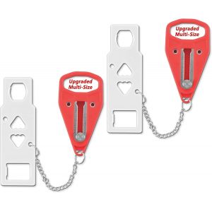 TRAHOO-Bloque Porte Hotel, 2 Pack Verrou Porte, Verrou Porte Interieure, Securite Porte D'entrée, Verrou de Porte Portable pour Voyage, Hôtel, Maison - Neuf