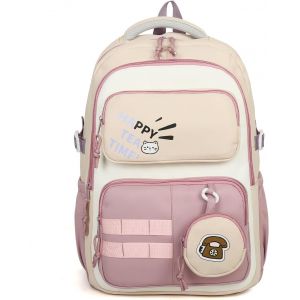 Sac à Dos Fille Primaire,2025 Cartable Enfant Scolaire,Sac Ecole Fille Collège pour CP CE CM 8 à 12 ans,25L-Rose - Neuf