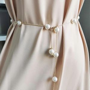 Perle Femmes Ceinture Mince Chaîne Ceinture Pour Dames Robe Skinny Taille Décoratif - Neuf