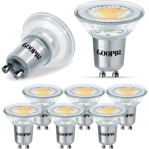 Ampoules Led Gu10 Maïs Blanc Chaud 2700k, 3,5w Ampoule Equivalent 50w Halogène Lampe, 385lm, Cylindrique Transparent T22, Sans Scintillement, Non Dimmable, Angle De Lumière 360°, Lot De 6 - Neuf