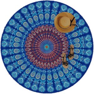 TZF-Mandala De Plage Portable Ronde 150 Cm RéSistante Au Sable Super LéGèRe Et à SéChage Rapide IdéAle pour Les Serviettes De Plage Tapisseriesu2026 - Neuf
