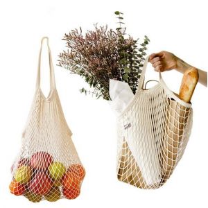 Filet De Courses En Maille - Sac En Coton Avec Poignée - Portable, Réutilisable Et Lavable - Fruits, Légumes, Épicerie Et Jouets De Plage-Générique - Neuf