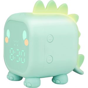 Réveil numérique pour enfants, réveil dinosaures, réveil pour garçons et filles, avec fonction snooze, compte à rebours, volume réglable, réveil pour enfants (vert) - Neuf