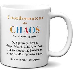 Eryi-Tasse-Mug Cadeau Collègue Humour - Coordonnateur Du Chaos -Entreprise Ami Travail Nouveau Job - Neuf
