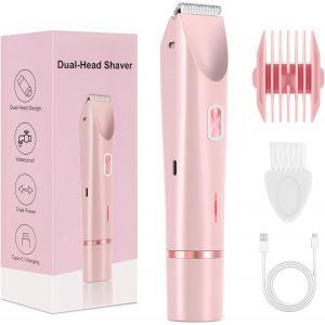 Intimate Shaver For Women, 2 In 1, Dual Head, With Usb-C Charging, Electric Shaver For Face, Legs And Arms, Shaver For Women With Waterproof Cutting Head, Easy To Clean - Neuf