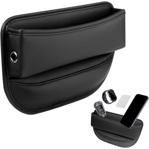 NouvelHorizonstore-Voiture Bo&icirc;te de rangement, organiseur de si&egrave;ge avant, bo&icirc;te en cuir de voiture, support de valise de stockage d&iquest;&eacute;cart poche lat&eacute;rale pour cartes lunettes cl&eacute;s t&eacute;l&eacute;phone - Neuf