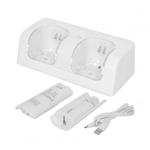 Double Chargeur Station De Charge Station D'accueil Support 2800 Mah 2 Batterie Pour T&eacute;l&eacute;commande Wii Nouveau - Neuf