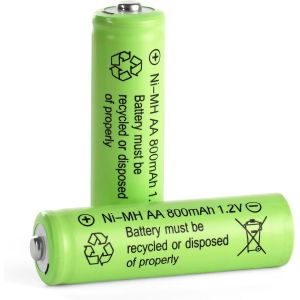 Ni-Mh Piles Rechargeables AA, 2PCS 800mAh 1,2V Haute capacit&eacute; pr&eacute;-charg&eacute;es NiMh Piles, pour Frontale LED, t&eacute;l&eacute;commande, Guirlandes Lumineuses - Neuf