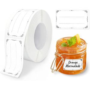 600 Pi&egrave;ces Etiquettes Autocollantes Bocaux, &eacute;Tiquettes Autocollantes Cong&eacute;Lation Alimentaire, Autocollants &Eacute;tiquettes Vierge, pour Bocaux, Enveloppe, &Eacute;pices, Baking, Peut &Eacute;crire (3 x 5cm) - Neuf