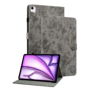 Housse En Cuir À Motif Tigre Embossé Pour Ipad Air 13 (2024/2025) - Gris - Neuf