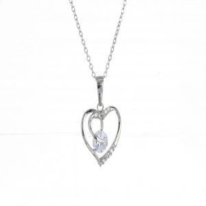 Femmes Nouveau Simple Amour Coeur Forme Pendentif Zircon Chaîne Collier Bijoux Cadeau - Neuf