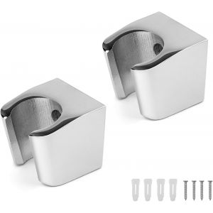 KGABERY-Support Douchette,2 Pièces Support De Douche En Alliage De Zinc Argenté,Shower Head Holders Muraux Avec Vis,Petit Et Facile À Installer,Compatible Avec La Plupart Des Pommeaux De Douche 0Xbit - Neuf