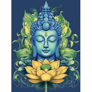 Ayuhr-5d Diy Diamond Painting Kits Bouddha, Statue De Lotus Broderie Diamant Kits De Broderie Au Point De Croix Strass Rond Résine Peinture Décor À La Maison 30x40 Cm - Neuf
