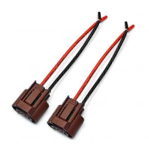 2 Pcs 9006 Hb4 Douille Connecteur Ampoule De Lampe Prise En Plastique Et Fil De Cuivre Fil Queue De Cochon Femelle U - Neuf