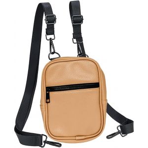 RFCBC-Sac à Bandoulière pour Hommes et Femmes,Sacoche Bandoulière Cuir, Sacoche Homme, Minimalist Sac de Poitrine Shoulder Bag Cartable Besace Banana Petit Sacs à Dos(Kaki - Neuf