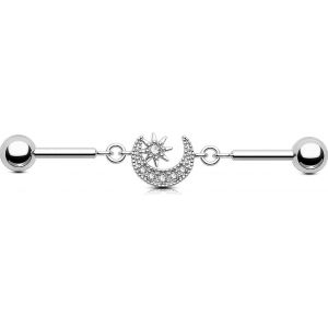 Chaîne Pendante Haltère Industrielle : Boucles D¿Oreilles Hélicoïdales 14g - Oreille Supérieure En Acier Inoxydable - Neuf
