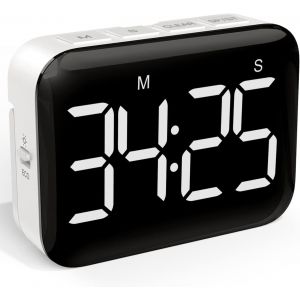 Eryi-Minuteur De Cuisine Numérique 4 Pouces Grand Écran Led Timer Aimanté Avec Luminosité Et Sonorité Réglables Chronometre Minuterie Pour Les Enfant Et Anciens - Piles Incluses - Neuf