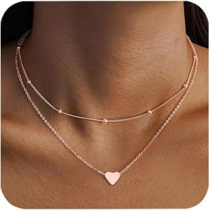 Kalanka-Colliers Femme Argent, Collier Pendentif Pour Femmes, Double Collier Femme Colier, Longueur Ajustable Collier Femme, Cadeau Pour Anniversaire,Noël,Fête Des Mères,Saint Valentin - Neuf