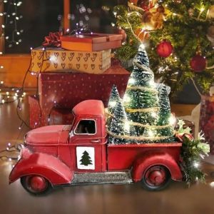 Décoration de Noël - Non spécifié - Camion Rouge - Résine - LED - 16 cm - Neuf