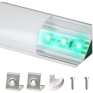 Profil&eacute; en V en Aluminium LED 1 m x 10 Pi&egrave;ces, D&eacute;coupable pour Bande LED (1-13 mm), Channel Rail (10pcs - v) - Neuf